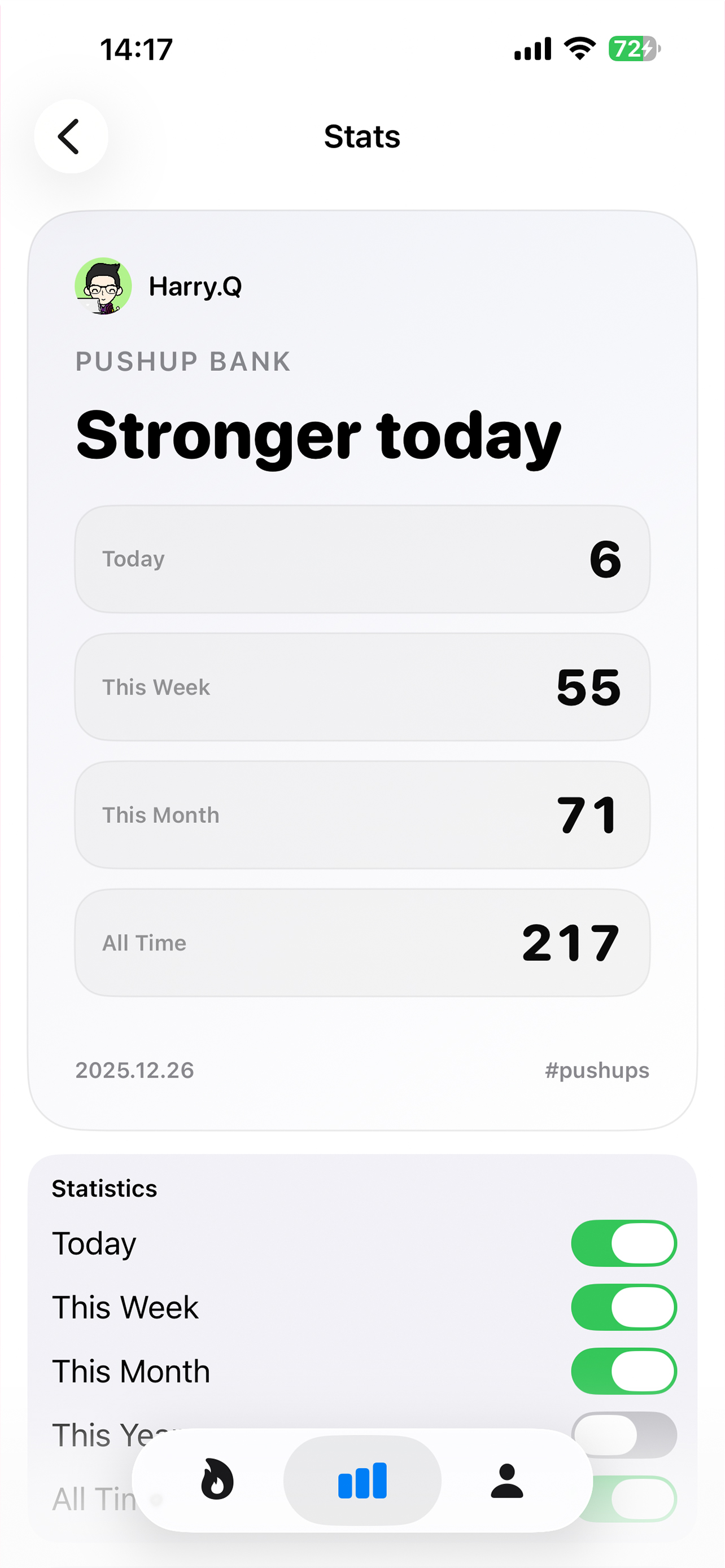 Pushup Log - 俯卧撑计数与统计